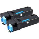 2 stuks Dell 593-10259 (KU051) toner cyaan hoge capaciteit (Inkt Maxx Huismerk)