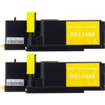 2 stuks Dell 593-11037 (N51XP) toner geel (Inkt Maxx Huismerk)