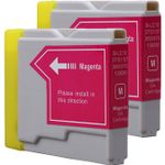 2 stuks Brother LC970M inktcartridges magenta (Inkt Maxx Huismerk)