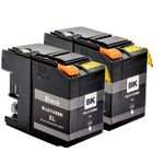 2 stuks Brother LC129BK inktcartridges zwart ultra hoge capaciteit (Inkt Maxx Huismerk)