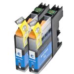 2 stuks Brother LC125C inktcartridges cyaan super hoge capaciteit (Inkt Maxx Huismerk)