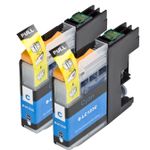 2 stuks Brother LC123 (LC121) inktcartridges cyaan hoge capaciteit (Inkt Maxx Huismerk)