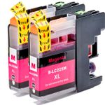 2 stuks Brother LC225M inktcartridges magenta super hoge capaciteit (Inkt Maxx Huismerk)