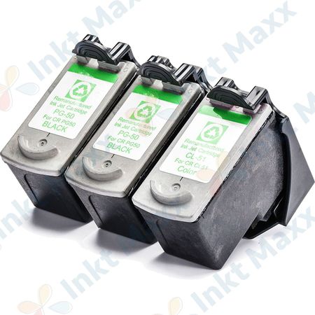 Inkt Maxx Huismerk 3 stuks Canon PG-50 & CL-51 inktcartridges