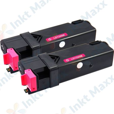 2 stuks Dell 593-10261 (WM138 / KU055) toner magenta hoge capaciteit (Inkt Maxx Huismerk)