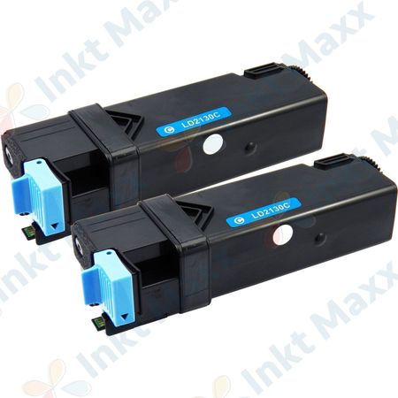 2 stuks Dell 593-10313 / 593-10321 (FM065) toner cyaan hoge capaciteit (Inkt Maxx Huismerk)