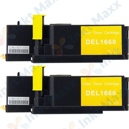 2 stuks Dell 593-11037 (N51XP) toner geel (Inkt Maxx Huismerk)