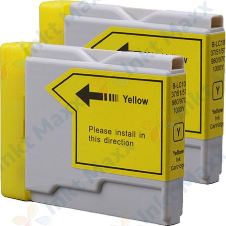 2 stuks Brother LC970Y inktcartridges geel (Inkt Maxx Huismerk)