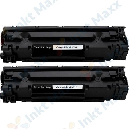 2 stuks Canon 728 toner zwart (Inkt Maxx Huismerk)