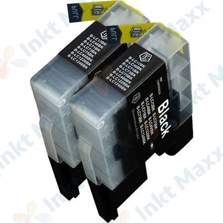 Inkt Maxx Huismerk 2 stuks Brother LC1240BK (LC1220) zwart hoge capaciteit inktcartridges