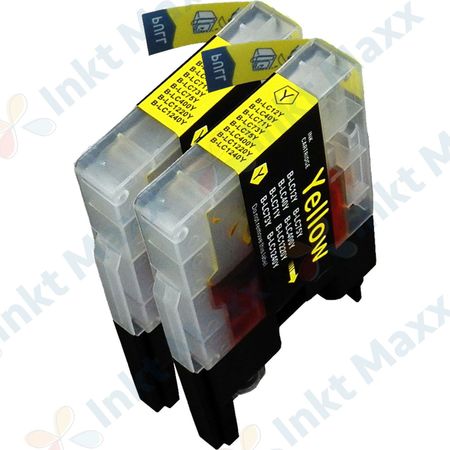 Inkt Maxx Huismerk 2 stuks Brother LC1240Y (LC1220) geel hoge capaciteit inktcartridges