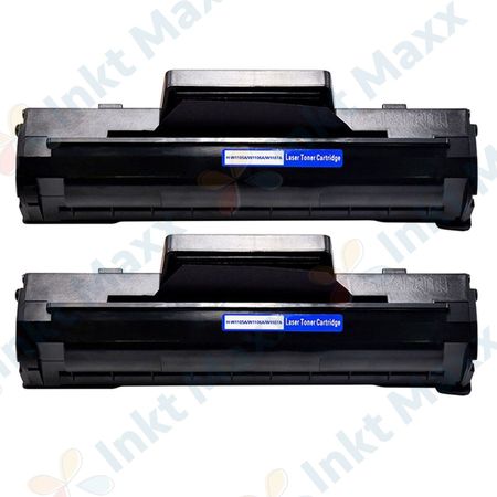 2 stuks HP 106A (W1106A) toner zwart (Inkt Maxx Huismerk)