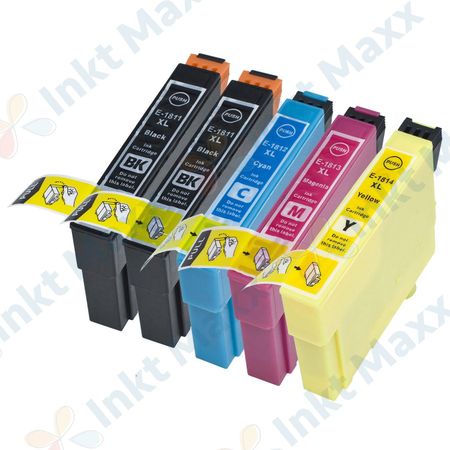 5 stuks Epson 18XL XXL inktcartridges hoge capaciteit (Inkt Maxx Huismerk)