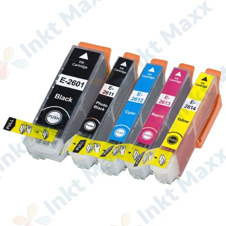 5 stuks Epson 26XL inktcartridges hoge capaciteit (Inkt Maxx Huismerk)