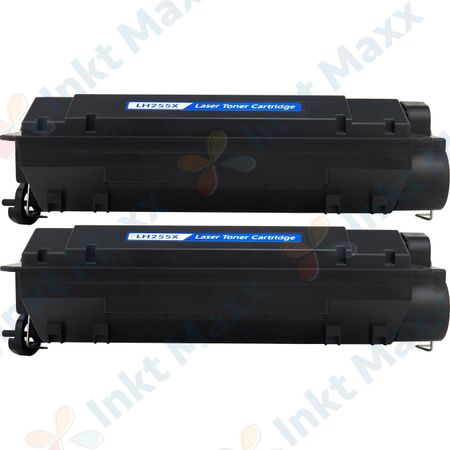 2 stuks HP 55X (CE255X) toner zwart hoge capaciteit (Inkt Maxx Huismerk)