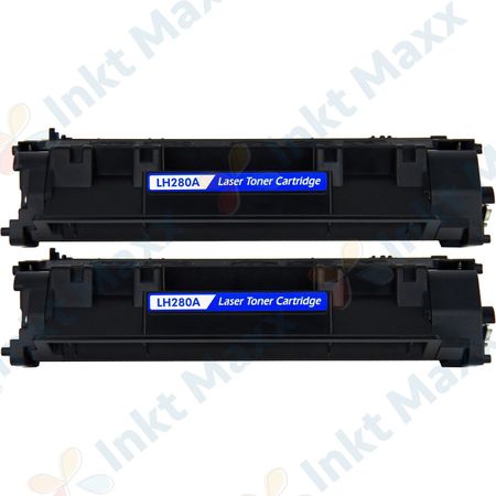 2 stuks HP 80A (CF280A) toner zwart (Inkt Maxx Huismerk)