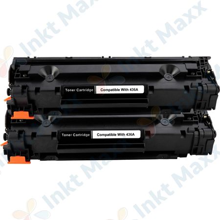 2 stuks HP 36A (CB436A) toner zwart (Inkt Maxx Huismerk)