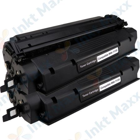 2 stuks HP 15X (C7115X) toner zwart hoge capaciteit (Inkt Maxx Huismerk)