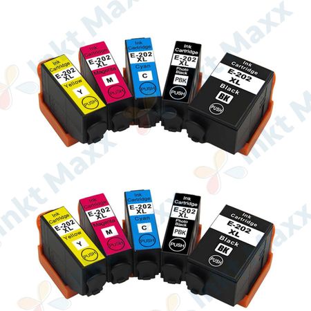 10 stuks Epson 202XL inktcartridges hoge capaciteit (Inkt Maxx Huismerk)