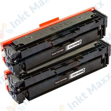 2 stuks HP 201X / CF400X (201A / CF400A) toner zwart hoge capaciteit (Inkt Maxx Huismerk)