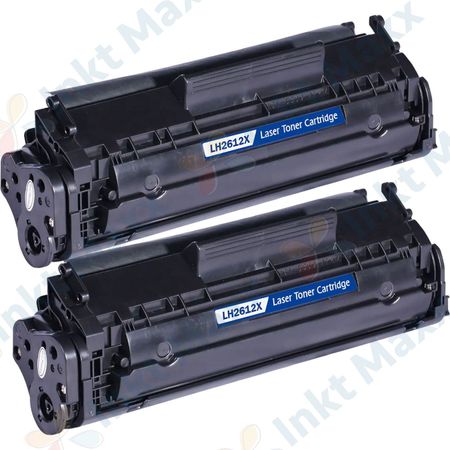 2 stuks HP 12X (Q2612X) toner zwart hoge capaciteit (Inkt Maxx Huismerk)