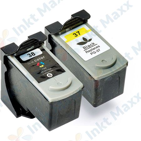 2 stuks Canon PG-37 / CL-38 inktcartridges (Inkt Maxx Huismerk)