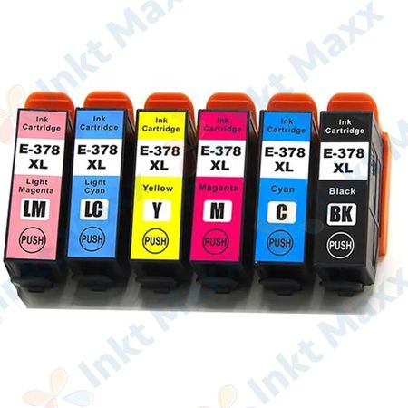 6 stuks Epson 378XL inktcartridges hoge capaciteit (Inkt Maxx Huismerk)