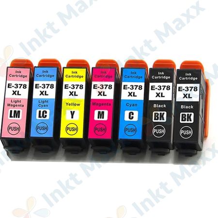 7 stuks Epson 378XL inktcartridges hoge capaciteit (Inkt Maxx Huismerk)