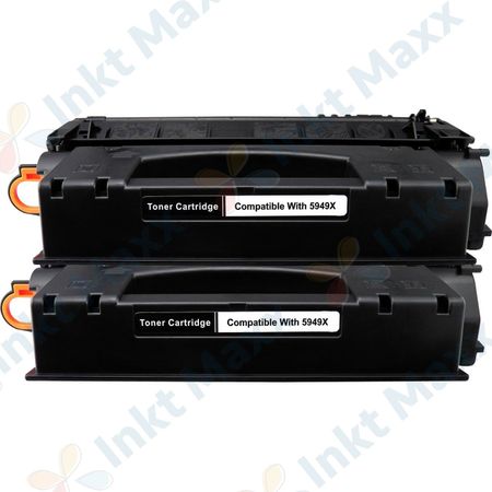 2 stuks HP 49X (Q5949X) toner zwart hoge capaciteit (Inkt Maxx Huismerk)