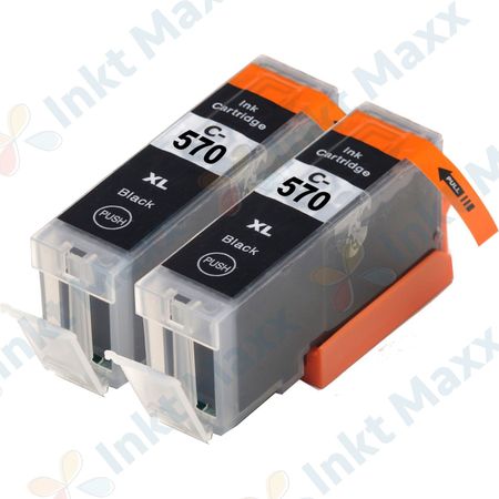 2 stuks Canon PGI-570XL inktcartridges zwart hoge capaciteit (Inkt Maxx Huismerk)