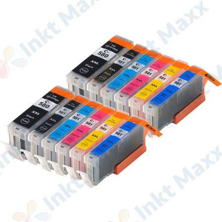 12 stuks Canon PGI-580XXL & CLI-581XXL inktcartridges super hoge capaciteit (Inkt Maxx Huismerk)