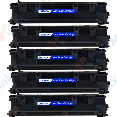 5 stuks HP 80A (CF280A) toner zwart (Inkt Maxx Huismerk)