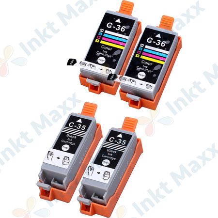 Inkt Maxx Huismerk 4 stuks Canon PGI-35 & CLI-36 inktcartridges