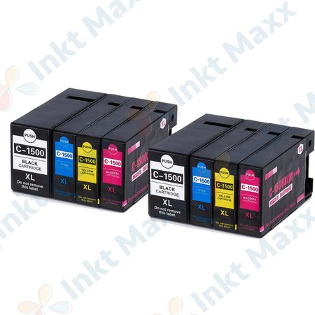 8 stuks Canon PGI-1500XL inktcartridges hoge capaciteit (Inkt Maxx Huismerk)