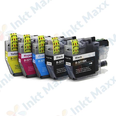 5 stuks Brother LC3211 inktcartridges hoge capaciteit (Inkt Maxx Huismerk)