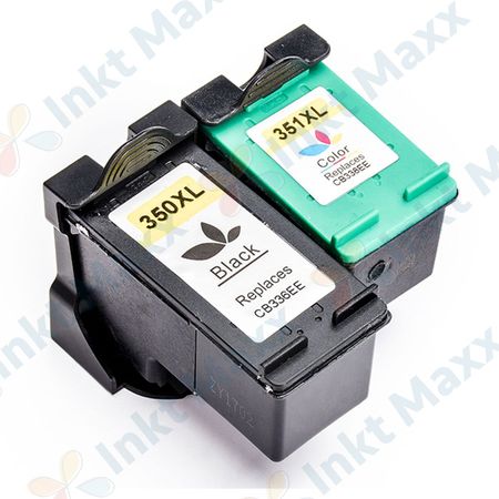 2 stuks HP 350XL / HP 351XL inktcartridges hoge capaciteit (Inkt Maxx Huismerk)