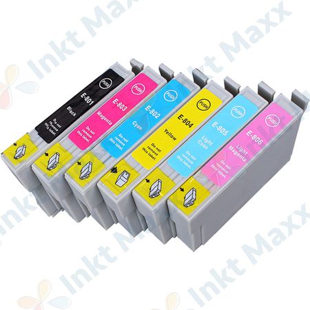 6 stuks Epson T0807 inktcartridges (Inkt Maxx Huismerk)