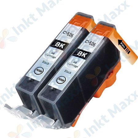 Inkt Maxx Huismerk 2 stuks Canon CLI-526BK zwart inktcartridges