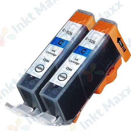 Inkt Maxx Huismerk 2 stuks Canon CLI-526C cyaan inktcartridges