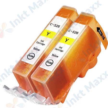 Inkt Maxx Huismerk 2 stuks Canon CLI-526Y geel inktcartridges