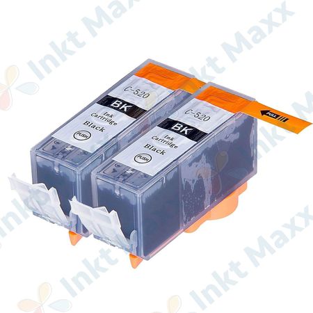 Inkt Maxx Huismerk 2 stuks Canon PGI-520BK inktcartridges pigment zwart