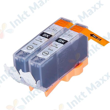 Inkt Maxx Huismerk 2 stuks Canon CLI-521BK zwart inktcartridges