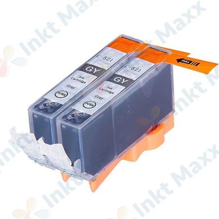 Inkt Maxx Huismerk 2 stuks Canon CLI-521GY grijs inktcartridges