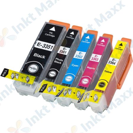 5 stuks Epson 33XL inktcartridges hoge capaciteit (Inkt Maxx Huismerk)