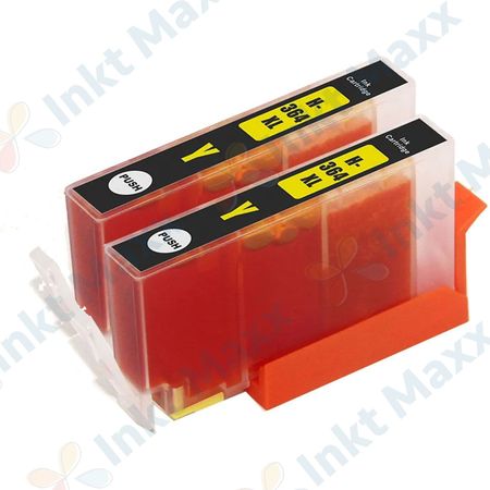 2 stuks HP 364XL (CB325EE) inktcartridges geel hoge capaciteit (Inkt Maxx Huismerk)