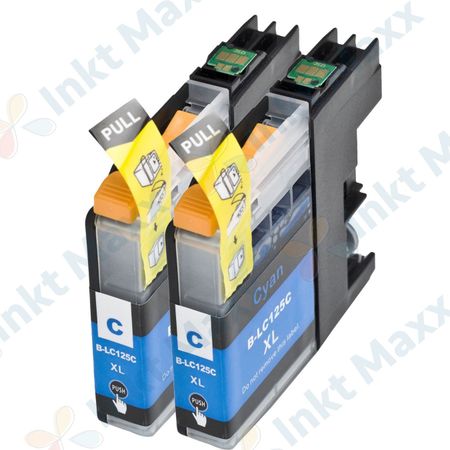 2 stuks Brother LC125C inktcartridges cyaan super hoge capaciteit (Inkt Maxx Huismerk)