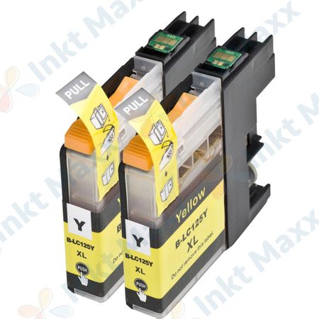 2 stuks Brother LC125Y inktcartridges geel super hoge capaciteit (Inkt Maxx Huismerk)