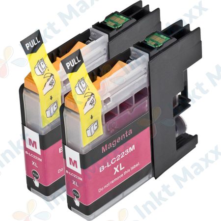 2 stuks Brother LC223 (LC221) inktcartridges magenta hoge capaciteit (Inkt Maxx Huismerk)