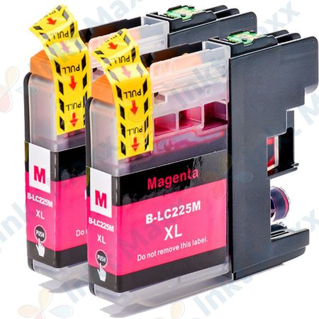 2 stuks Brother LC225M inktcartridges magenta super hoge capaciteit (Inkt Maxx Huismerk)