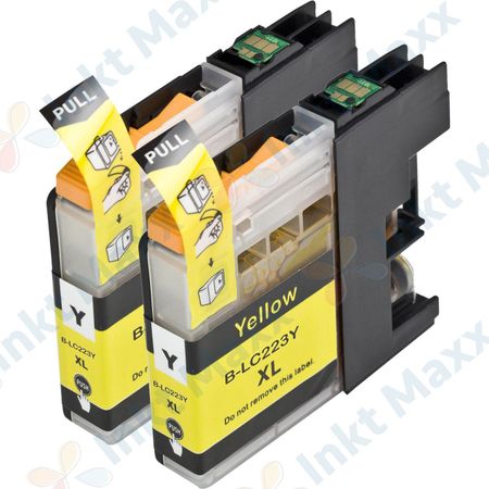 2 stuks Brother LC223 (LC221) inktcartridges geel hoge capaciteit (Inkt Maxx Huismerk)